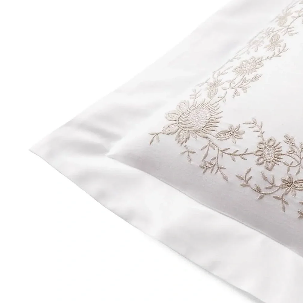 Ralph Lauren Eloise Embroidery Cotton Euro Sham in True Platinum New w/Tag $225